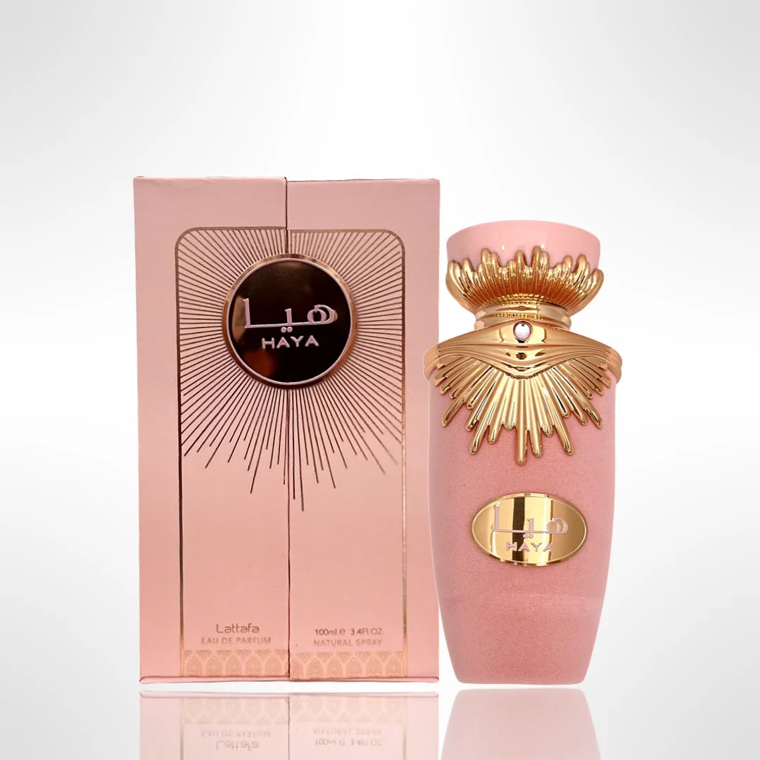 Lattafa Haya - Eau de Parfum para Mujer, Fragancia Floral y Frutal de Larga Duración, 100 ml (3.4 oz) Lattafa Haya - Eau de Parfum para Mujer, Fragancia Floral y Frutal de Larga Duración, 100 ml (3.4 oz)